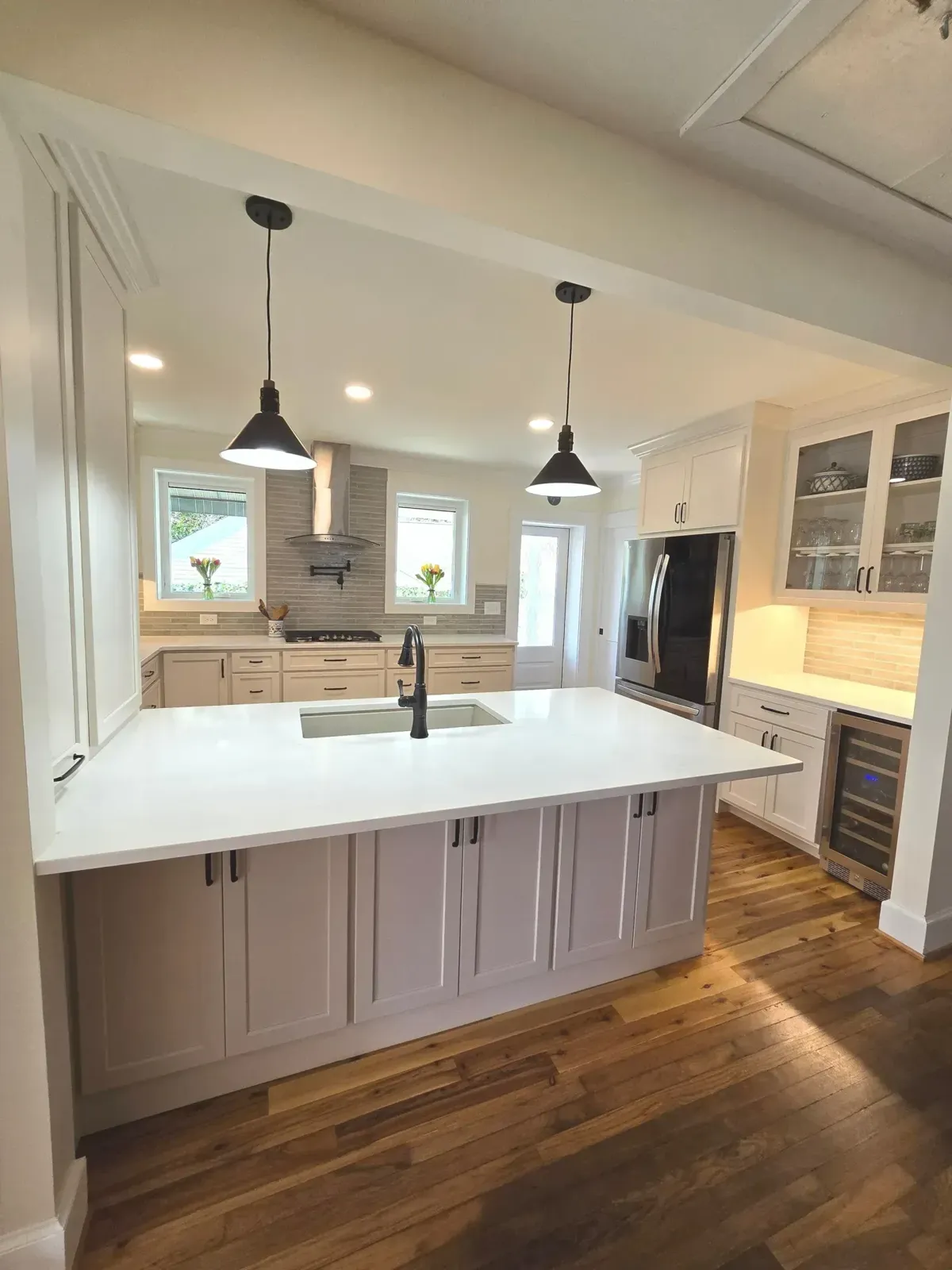 The finished kitchen island built from the drawing