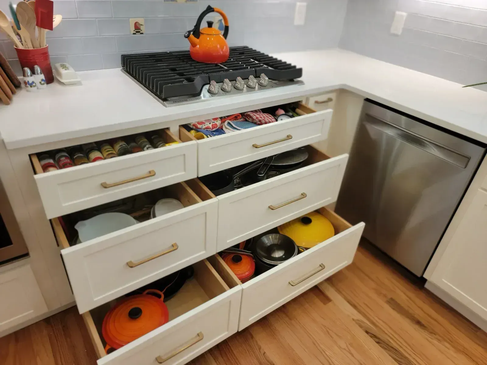 Deep kitchen drawers for pots and pans
